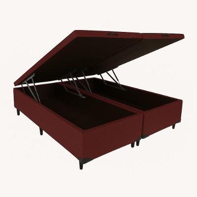 Cama Box Baú Queen Bipartido Vermelho 158x198x42