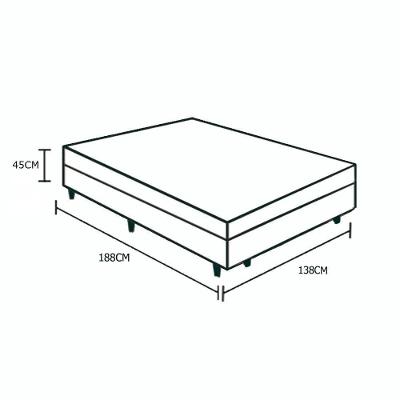 Cama Box Baú Casal Em Sued Cinza - 138x188