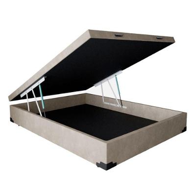 Cama Box Baú Casal Sintético Bege 38x138x188