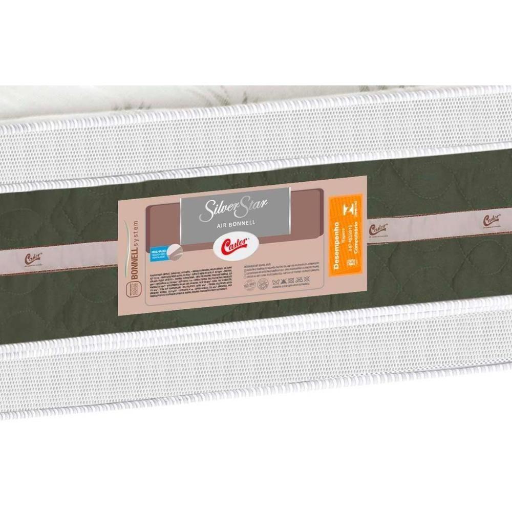 Cama Box Casal: Colchão Molas Bonnel Castor Silver Star Air + Base CRC Courano White(138x188) - 3