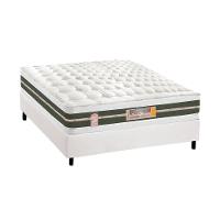 Cama Box Casal: Colchão Molas Bonnel Castor Silver Star Air + Base CRC Courano White(138x188) - 1