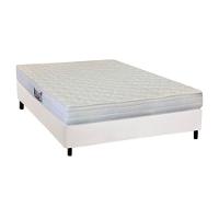 Cama Box Casal: Colchão Espuma Herval Ag65 Firme Frontier + Base Crc Courano White(138X188) - 1