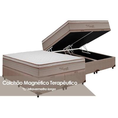 Cama Box Baú Queen: Colchão Magnético Kappesberg Infravermelho Terapêutico Bio + Base Clean(158X198)
