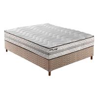 Cama Box Casal: Colchão Espuma D33 Paropas Pasquale Plus + Base CRC Rústico Clean(138x188) - 1