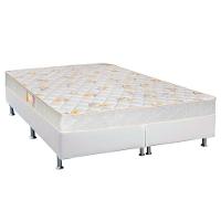 Cama Box Queen: Colchão Espuma Castor D28 Sleep Max + Base Crc Courano White(158X198) - 1