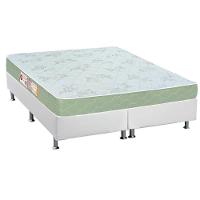 Cama Box Queen: Colchão Espuma D33 Castor Sleep Max + Base CRC Courano White(158x198) - 1