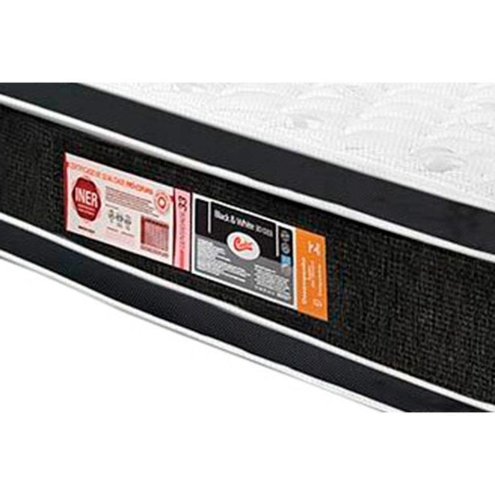 Cama Box Queen: Colchão Espuma Castor D33 Black E White Double Face + Base Crc Suede Clean(158X198) - 4