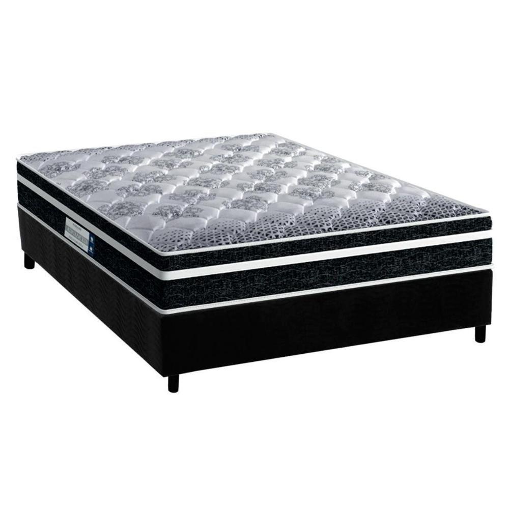 Cama Box Casal: Colchão Ortopédico Probel D33/EP Advanced Tech1500 Plus + Base CRC Suede Black(138x188) - 1