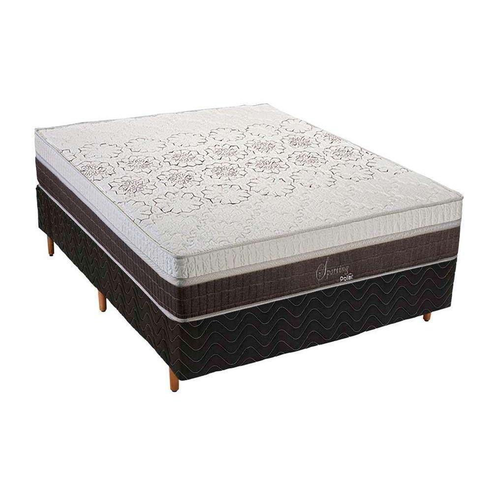 Cama Box Casal: Colchão Molas Polar MasterPocket Ensacadas Sporting + Base CRC Rústico Black(138x188) - 1