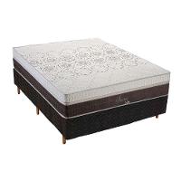 Cama Box Casal: Colchão Molas Polar MasterPocket Ensacadas Sporting + Base CRC Rústico Black(138x188) - 1