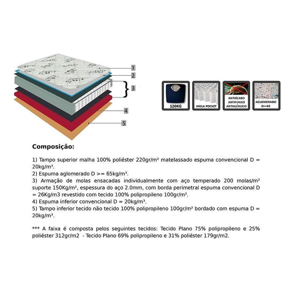 Cama Box Queen: Colchão Molas Ensacadas Orthoflex MasterPocket Tricot + Base CRC Suede Black(158x198) - 4