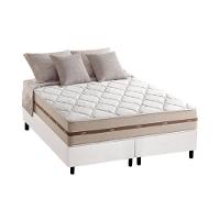 Cama Box Queen: Colchão Molas Masterpocket Ensacadas Anjos Classic + Base Branco(158X198) - 1