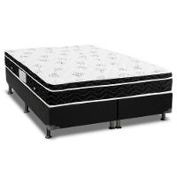 Cama Box Queen: Colchão Molas Bonnel Ortobom Nanolastic Physical Spring + Base CRC Courano Black(158x198) - 1