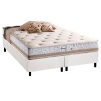 Cama Box Queen: Colchão Molas Herval Maxspring Spain + Base Crc Courano White(158X198) - 1