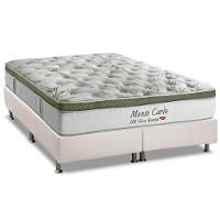 Cama Box King: Colchão Molas Ensacadas Herval Monte Carlo Visco + Base Branco(193X203) - 1