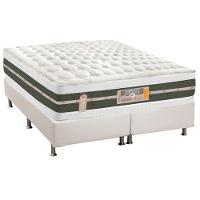 Cama Box Queen: Colchão Molas Bonnel Castor Silver Star Air DF + Base CRC Courano White(158x198) - 1