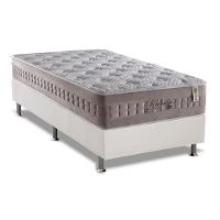 Cama Box Solteiro: Colchão Molas Ensacadas Anjos Masterpocket Richesse + Base White(88X188) - 1