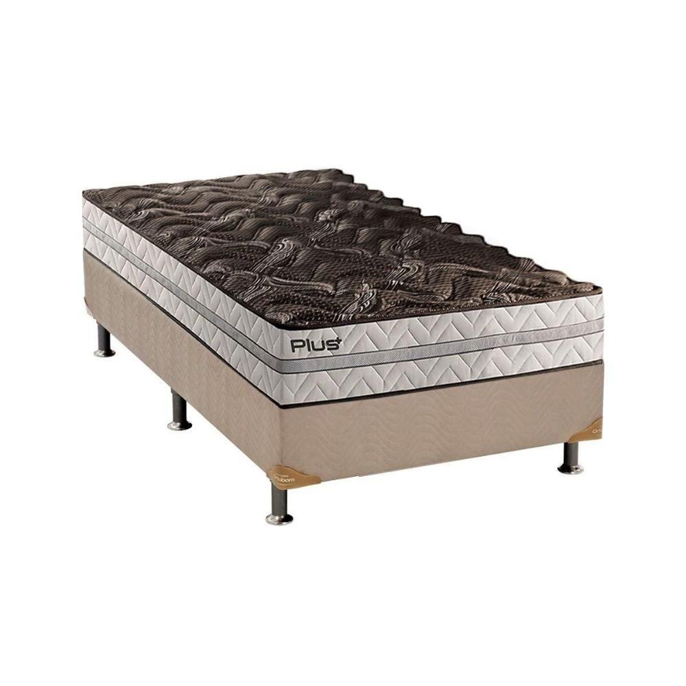 Cama Box Solteiro: Colchão Espuma D33 Paropas Pasquale Plus + Base CRC Suede Clean(88x188) - 1