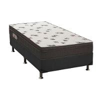 Cama Box Solteiro: Colchão Espuma Ortobom D45 Light Ortopilow + Base CRC Suede Gray(88x188) - 1