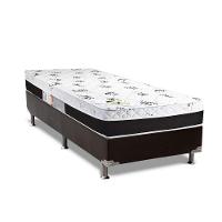 Cama Box Solteiro: Colchão Espuma Luckspuma D33/AG65  Aspen Super Firme + Base CRC Suede Black(88x188) - 1