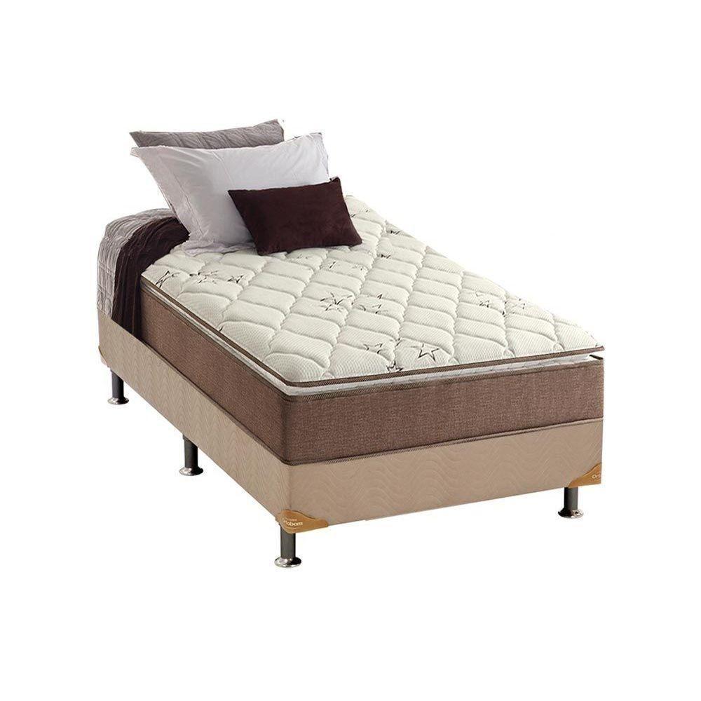 Cama Box Solteiro: Colchão Espuma Anjos D28/AG65 Star + Base CRC Suede Clean(88x188) - 1