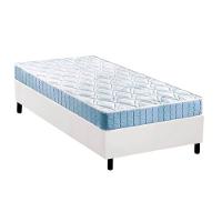 Cama Box Solteiro: Colchão Espuma Anjos Querubim + Base CRC Courano White(88x188) - 1