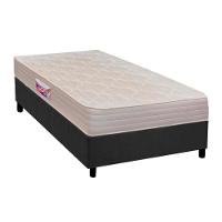 Cama Box Solteiro: Colchão Espuma D45 Herval New Top Double Face + Base CRC Suede Gray(88x188) - 1