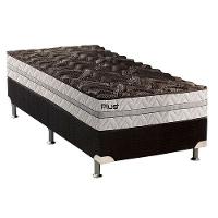Cama Box Solteiro: Colchão Espuma D33 Paropas Pasquale Plus + Base CRC Suede Black(88x188) - 1