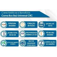 Cama Box Baú Casal: Colchão Espuma D45 Luckspuma Gran Luck Pro + Base CRC Suede Black(138x188) - 2