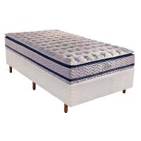 Cama Box Solteiro: Colchão Molas Paropas MasterPocket Ensacadas Blue + Base CRC Rústico White(88x188) - 1