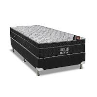 Cama Box Solteiro: Colchão Molas Ortobom Nanolastic Airtech Progressive + Base Black(88X188) - 1