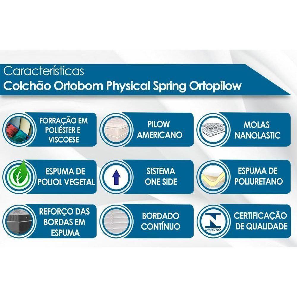 Cama Box Baú c/Auxiliar Solteiro: Colchão Molas Ortobom Nanolastic Physical + Base CRC Courano Black(88x188) - 8