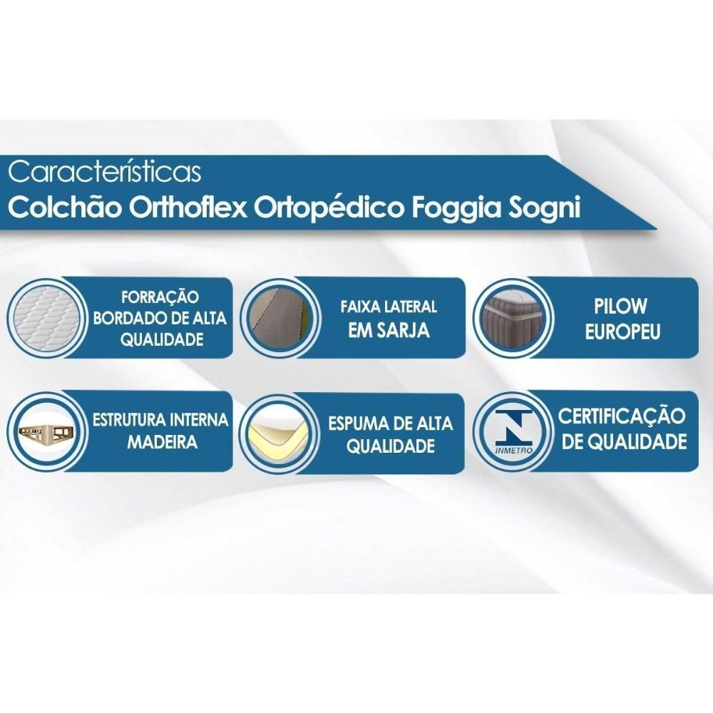 Cama Box Solteiro: Colchão Ortopédico Orthoflex Foggia Sogni Unic Face Pillow Top + Base CRC Camurça Black(88x188) - 7
