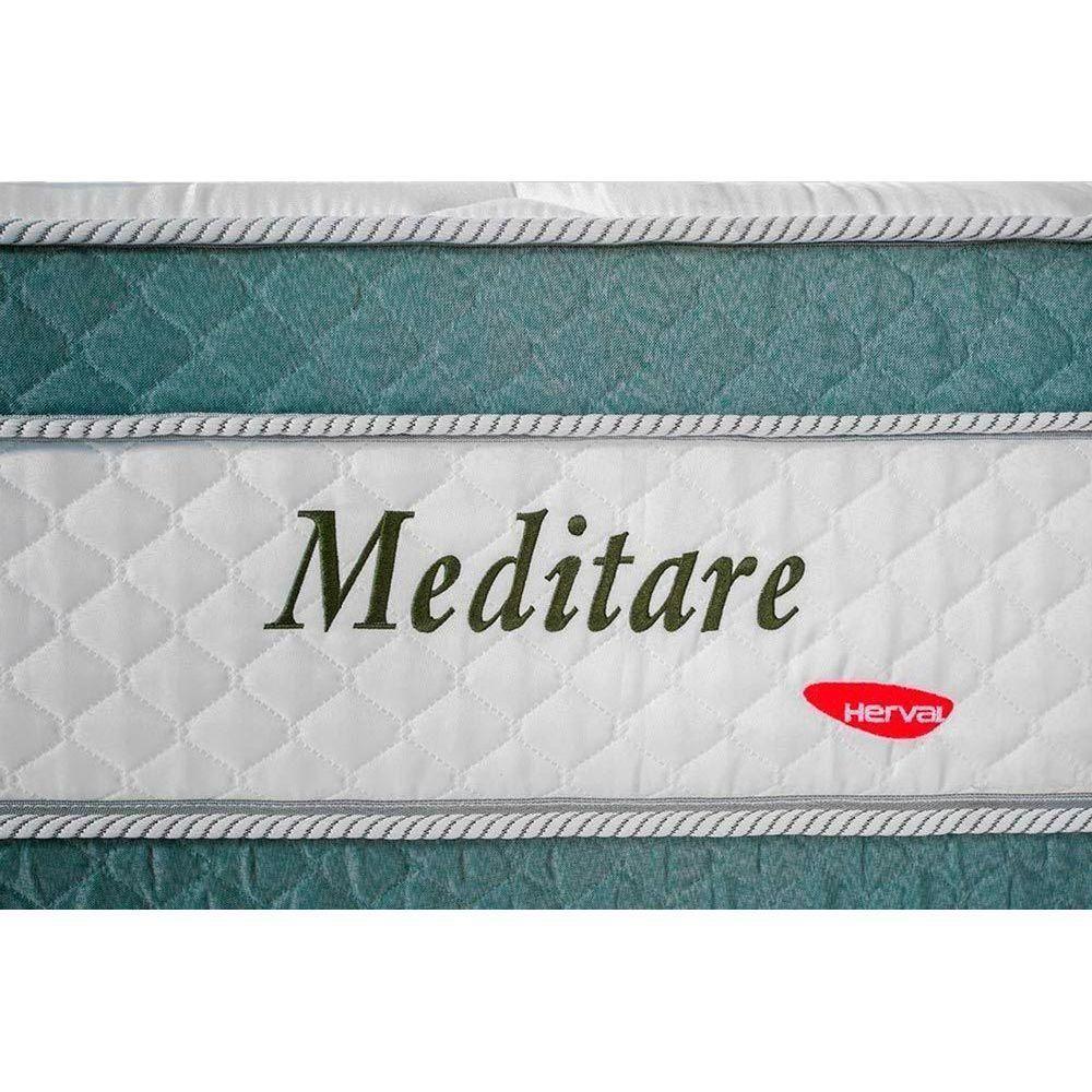 Cama Box Solteiro: Colchão Molas Ensacadas Herval MasterPocket Meditare + Base CRC Courano White(88x188) - 2