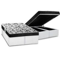 Cama Box Baú Queen: Colchão Espuma Probel D23 ProDormir Advanced + Base CRC Courano White(158x198) - 1