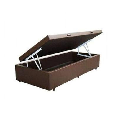 Cama Box Com Baú Solteiro Marrom Sintético 88x188