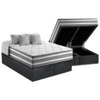 Cama Box Baú King: Colchão Molas MasterPocket Ensacadas Anjos   Duo Sono + Base CRC Suede Gray(193x203) - 1