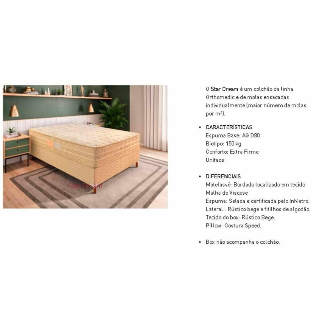 Cama Box Baú King: Colchão Molas Ensacadas Paropas MasterPocket Star Dream + Base CRC Courano Clean(193x203) - 2