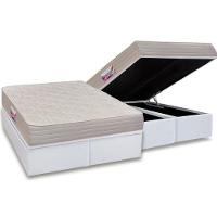 Cama Box Baú King: Colchão Espuma D45 Herval Top + Base CRC Courano Branco(193x203) - 1
