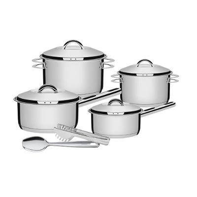 Jogo De Panelas Aço Inox Solar 4 Peças Colher E Pegador Tramontina