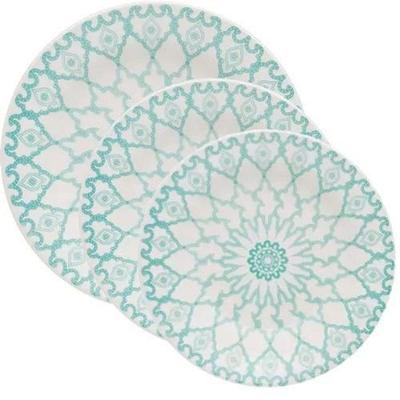 Kit Pratos Rasos Fundos E Sobremesa Donna Mandala Oxford Cerâmica 18 Peças