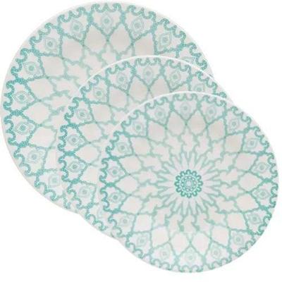Kit Pratos Rasos Fundos E Sobremesa Donna Mandala Oxford Cerâmica 12 Peças