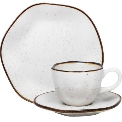 Kit Jogo Café Da Manhã Lanche Para 8 Pessoas Porcelana 220ml