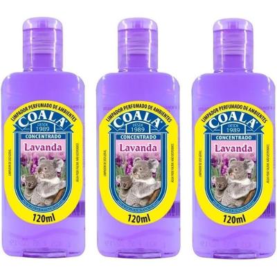 Kit 3 Desinfetante Concentrado De Ambiente Coala Lavanda 120ml