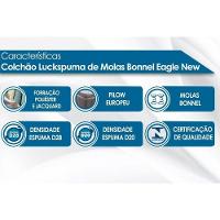 Cama Box Casal: Colchão Molas Bonnel Luckspuma Eagle Spring + Base CRC Suede Black(138x188)