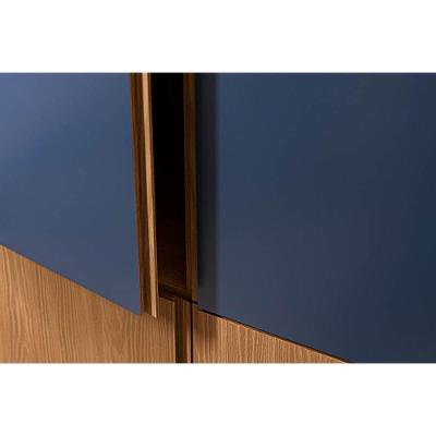 Cozinha Completa Ciela 1 Porta em MDF 70 cm Azul Profundo e Canela Kit 6 Peças