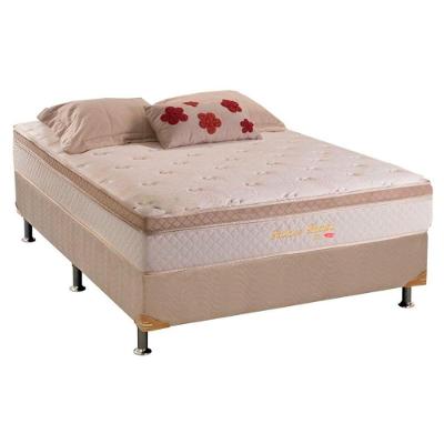 Cama Box Casal: Colchão Molas MasterPocket Ensacadas Herval   Pallace Bambu + Base CRC Suede Clean(138x188)
