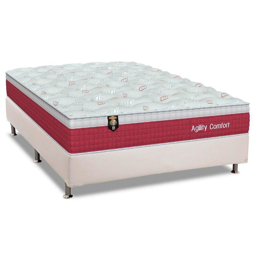 Cama Box Casal: Colchão Molas Ensacadas Orthoflex MasterPocket Agility Confort + Base CRC Courano White(138x188) - 1