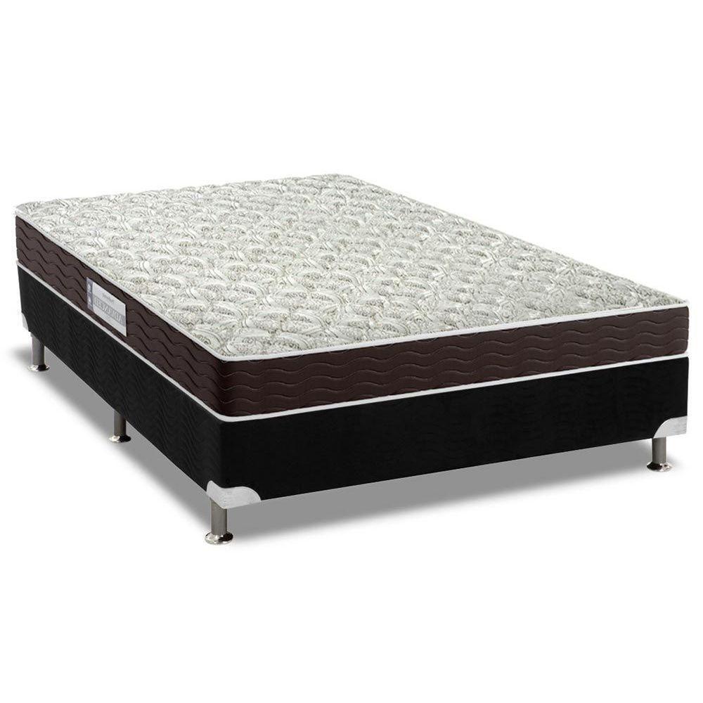 Cama Box Casal: Colchão Espuma D33 Probel Advanced Mega Resistente + Base CRC Suede Black(138x188) - 1