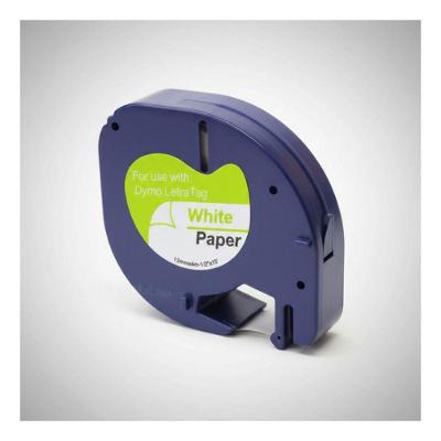 5 Fita Papel Dymo 91200t 10697 Letratag Rotulador Compatível Branco Letra Preta